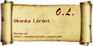 Okenka Lóránt névjegykártya