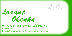 lorant okenka business card